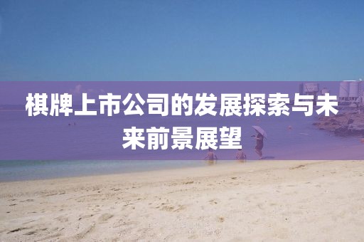 棋牌上市公司的發(fā)展探索與未來前景展望