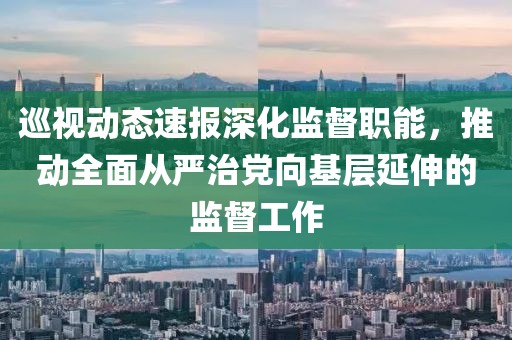 巡視動態(tài)速報深化監(jiān)督職能，推動全面從嚴治黨向基層延伸的監(jiān)督工作